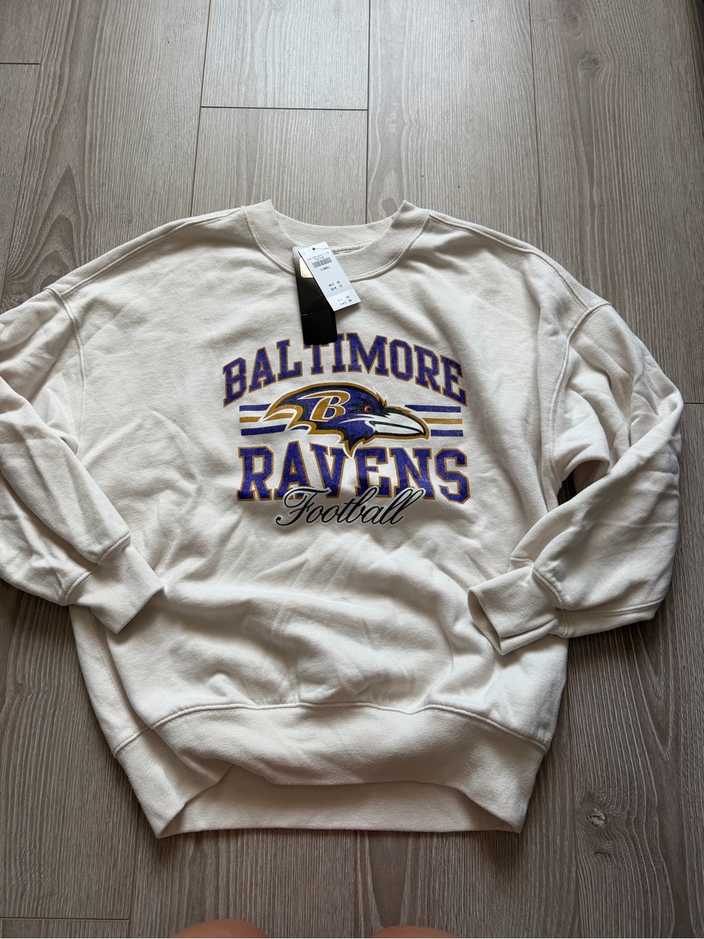 Abercrombie Baltimore Ravens Sunday Crew oversized football cozy weekend sporty - Picture 3 of 6